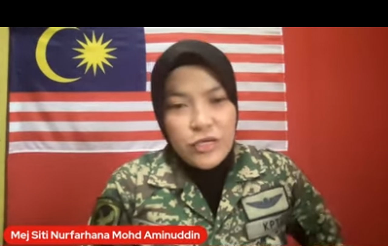 Maj Siti Nurfahana Mohd Aminuddin believes the differences between men and women’s abilities can create a dynamic cooperation. – Screen grab, September 26, 2021