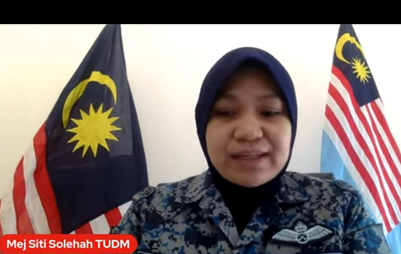 There are areas in defence requiring ‘a woman’s touch’, says RMAF helicopter pilot Maj Siti Solehah Abdullah. – Screen grab, September 26, 2021