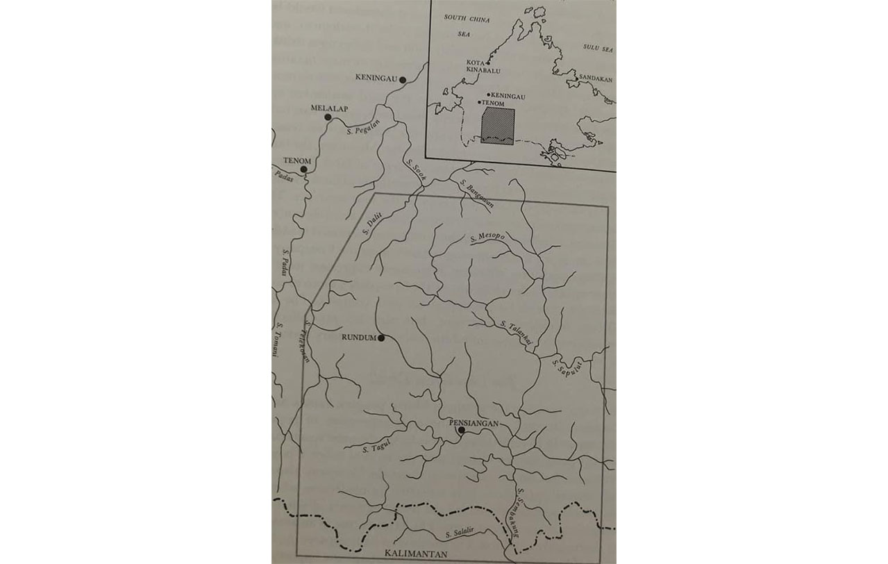 A map showing where the British tried to track down Murut chieftain Blayong. – Pic courtesy of Kumis Kumis, September 4, 2021