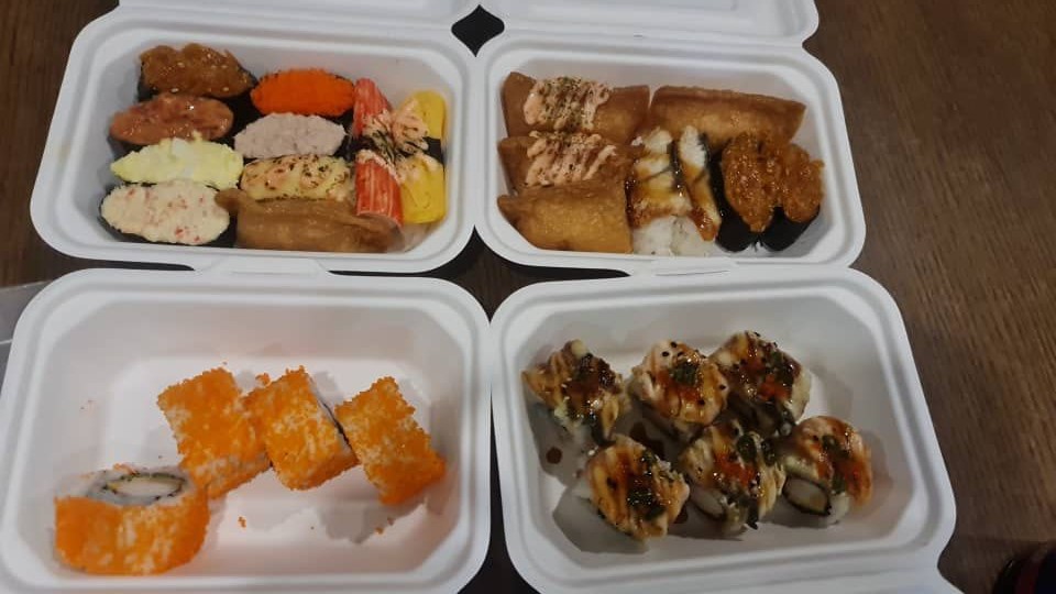 Sushi packed in biodegradable food boxes for takeaway, which are made partly from sugar cane. – Green Hero pic, September 27, 2021  