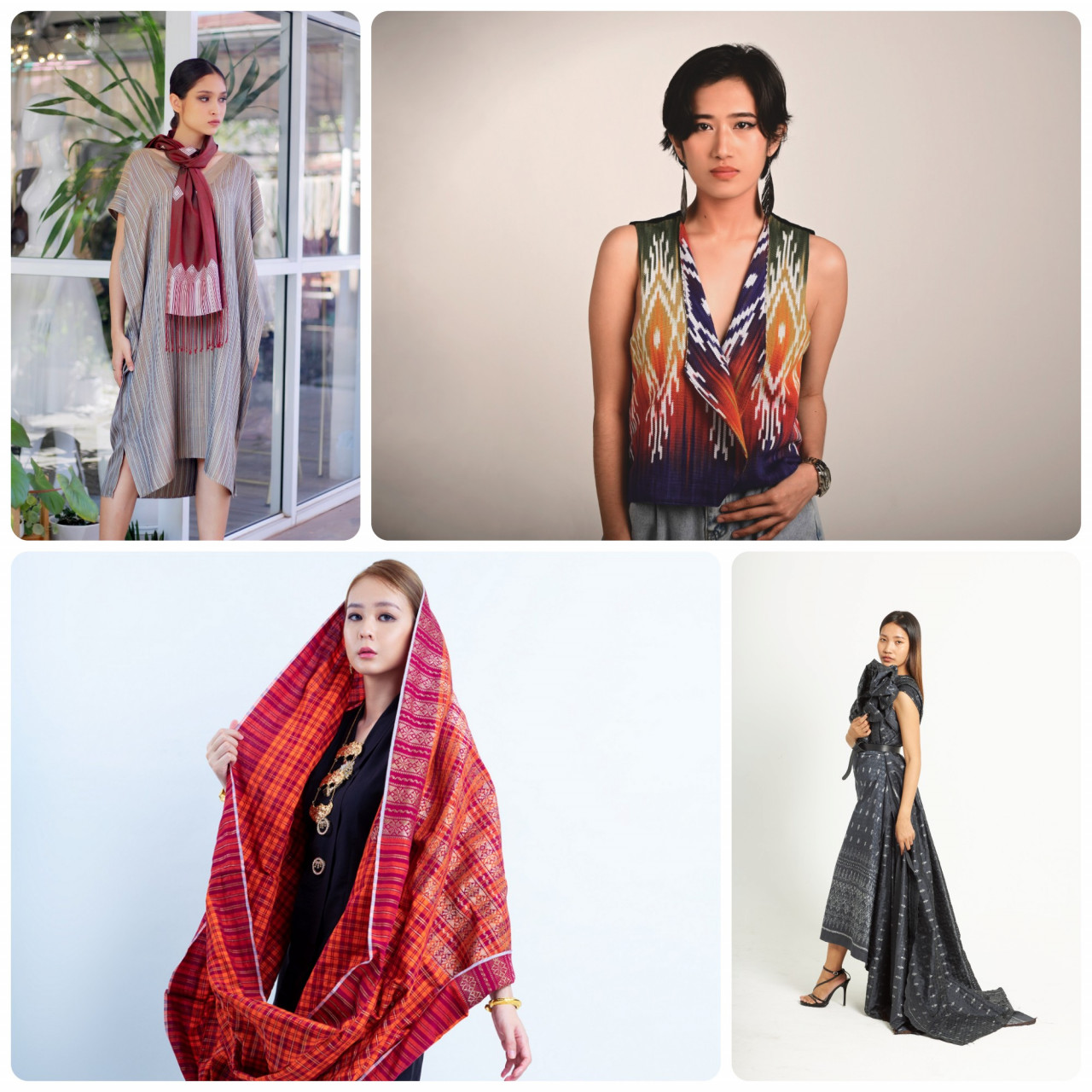 (Clockwise from upper L) Khang (Laos), Sky Weavers (Philippines), Color Silk (Cambodia), and Seri Gedong Songket (Malaysia). – Pic courtesy of Ahpada