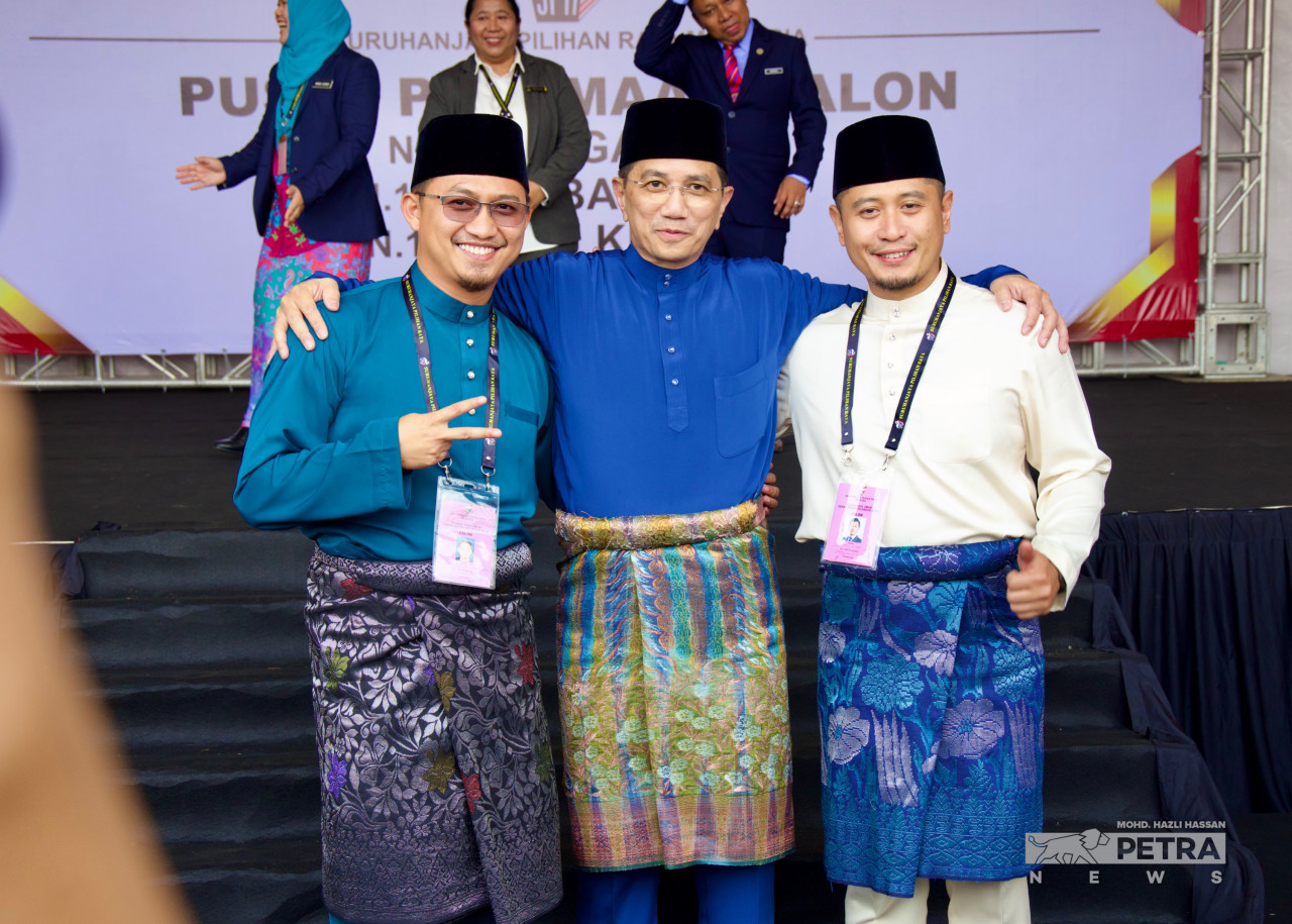 (From left) Muhammad Hanif Jamaluddin (Sungai Tua), Datuk Seri Mohamed Azmin Ali (Hulu Kelang) and Muhammad Hilman Idham (Gombak Setia) will be vying for seats under Perikatan Nasional on August 12. – MOHD HAZLI HASSANThe Vibes pic, July 29, 2023