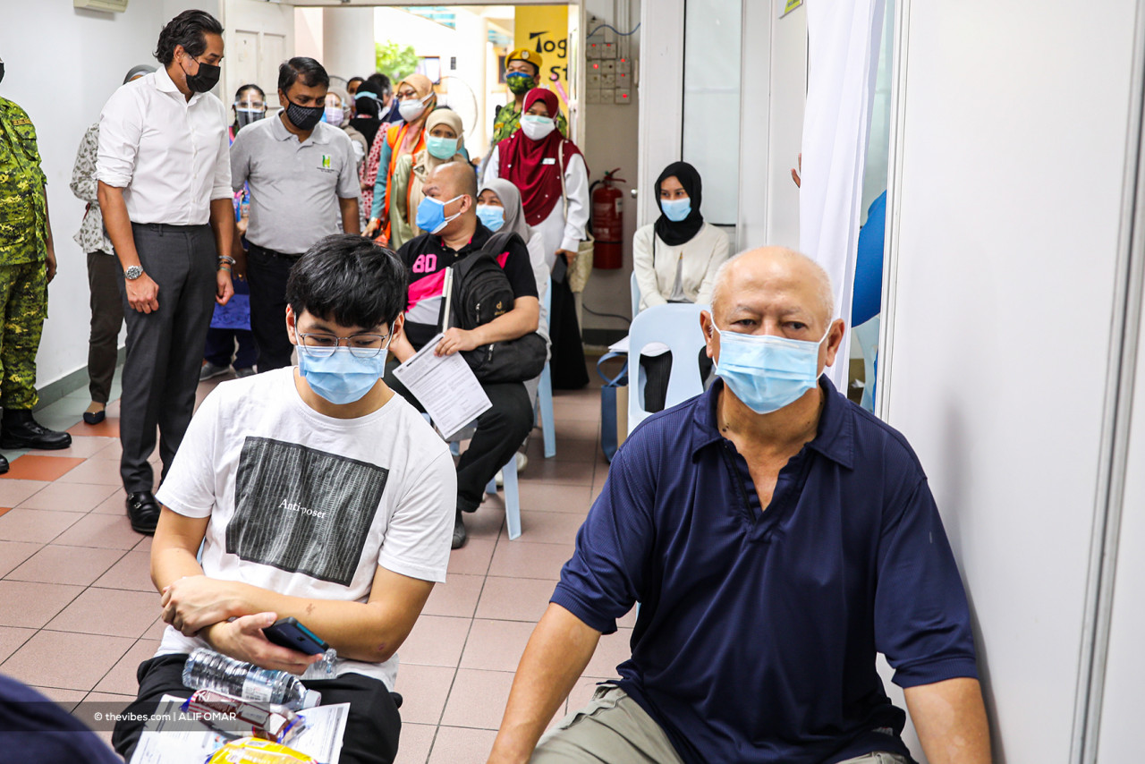 Coordinating minister Khairy Jamaluddin was also present to check on processes at the centre today. – ALIF OMAR/The Vibes pic, June 4, 2021