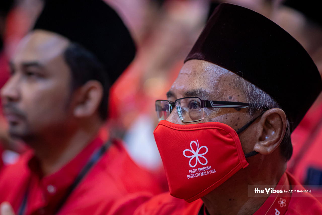 In a fiery speech, Bersatu president Tan Sri Muhyiddin Yassin (not pictured) says the unity government was afraid of the party and Perikatan Nasional following the coalition’s success in GE15, securing large support from the Malay community. – AZIM RAHMAN/The Vibes pic, March 12, 2023