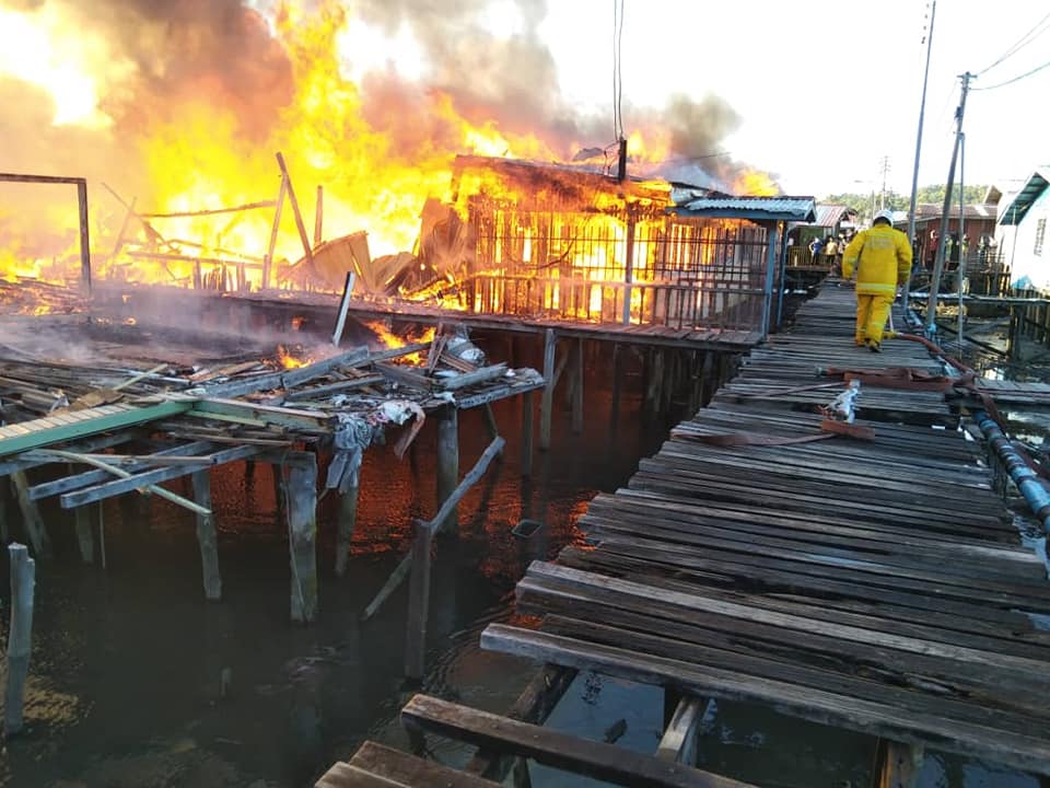 The Sabah Fire and Rescue Department says it completed firefighting operations at 8.19pm. – Sabah Fire and Rescue Department pic, February 17, 2022