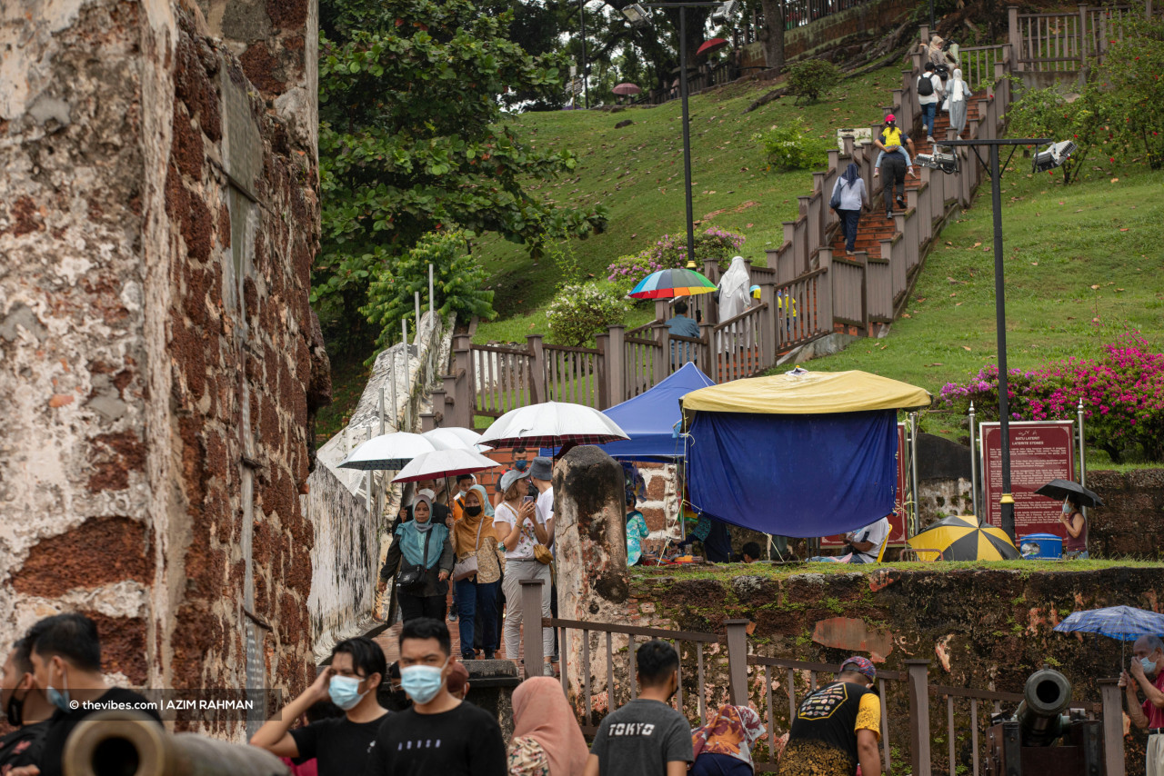 Tourists and locals alike climb up and down the stairs of St Paul’s Hill to enjoy the panoramic view from above. – The Vibes file pic, August 22, 2022