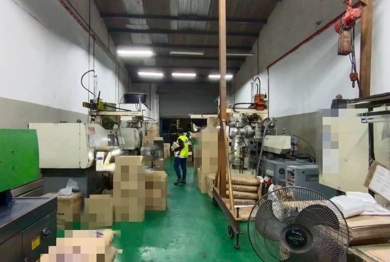 Police raided the factory premises at 10.45pm yesterday. – PDRM pic, June 2, 2021
