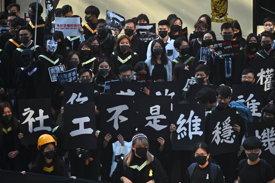 Protests in Hong Kong can go ahead only with the permission of authorities, and rights groups have long criticised the use of unauthorised assembly prosecutions. – AFP pic, April 1, 2021