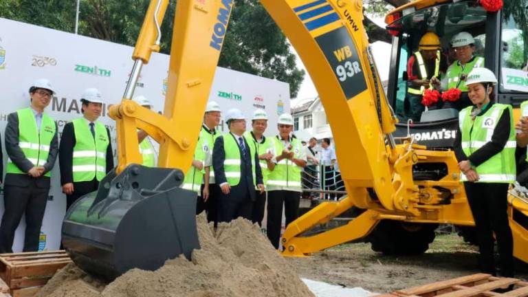 Penang Chief Minister Chow Kon Yeow (second from right) at the 2019 ground-breaking ceremony for the 6km highway. – File pic, May 22, 2021