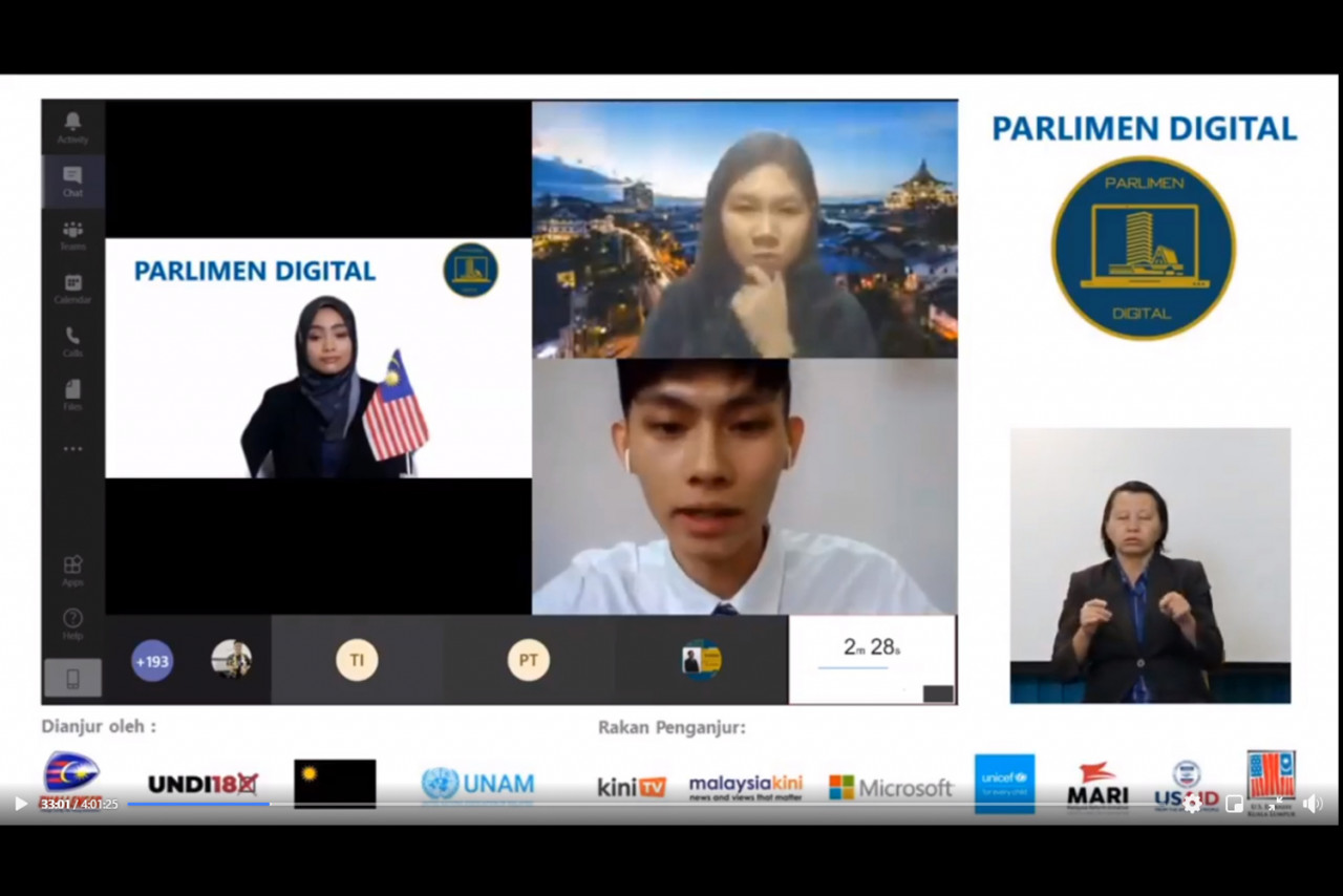 Kota Melaka MP Khoo Poay Tiong says the People’s Parliament session is similar to the ‘Parlimen Digital’ initiative that was successfully organised by several youth groups in July last year. – Parlimen Digital Facebook screenshot pic, May 27, 2021