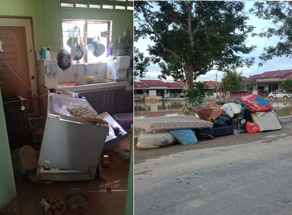 Nyana Sunthary Sukumaran from Kuantan, Pahang says she had to throw away most of their belongings including mattresses, clothes, books, and electrical items. – The Vibes pic, December 29, 2021
