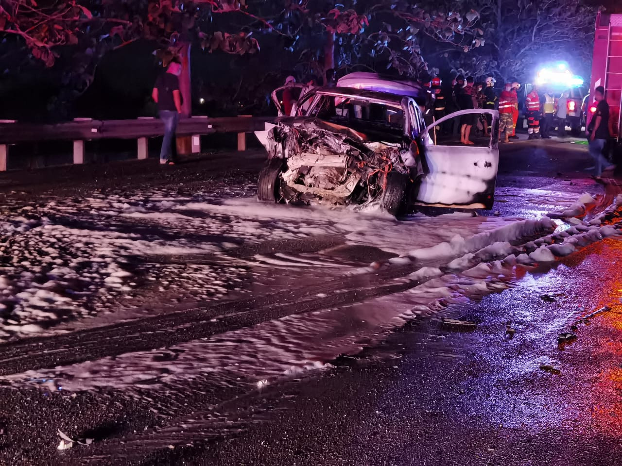 The forensics investigators are working to establish the cause of the accident and the losses. – Pic courtesy of Fire and Rescue Department, March 21, 2022