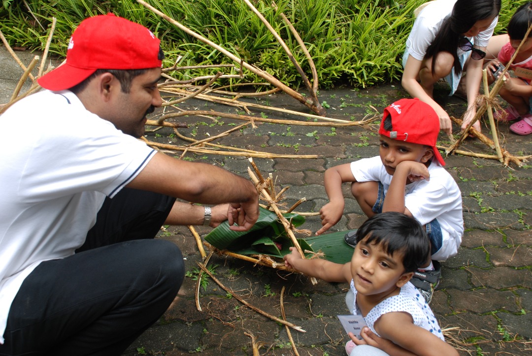 Children spend time outdoors with their father during a homeschooling session. – Pic courtesy of Sagayah Mary, April 3, 2022
