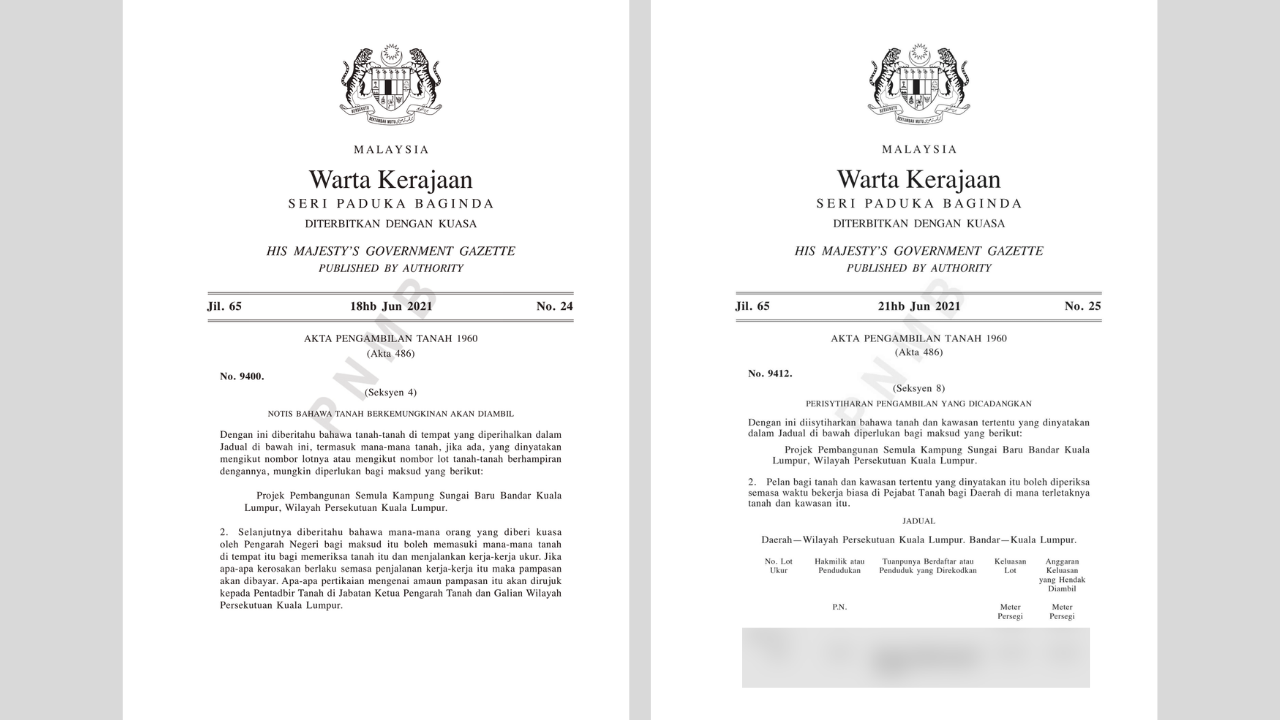 A comparison between the Section 4 gazette dated June 18, 2021 and the Section 8 gazette dated June 21.