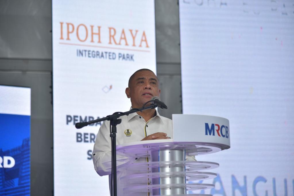 Perak Menteri Besar Datuk Seri Saarani Mohamad, speaking at the launch of the Ipoh Raya Integrated Park, is confident that the development will allow the state to continue to build and gain recognition as an important hub for investors and multinational corporations alike. – MRCB pic, June 9, 2022