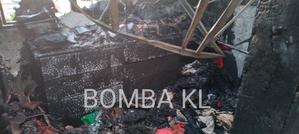 In a separate incident this morning, a man and a woman burnt to death in a fire at a bungalow in Taman Gembira. – KL Fire and Rescue Department pic, June 26, 2022