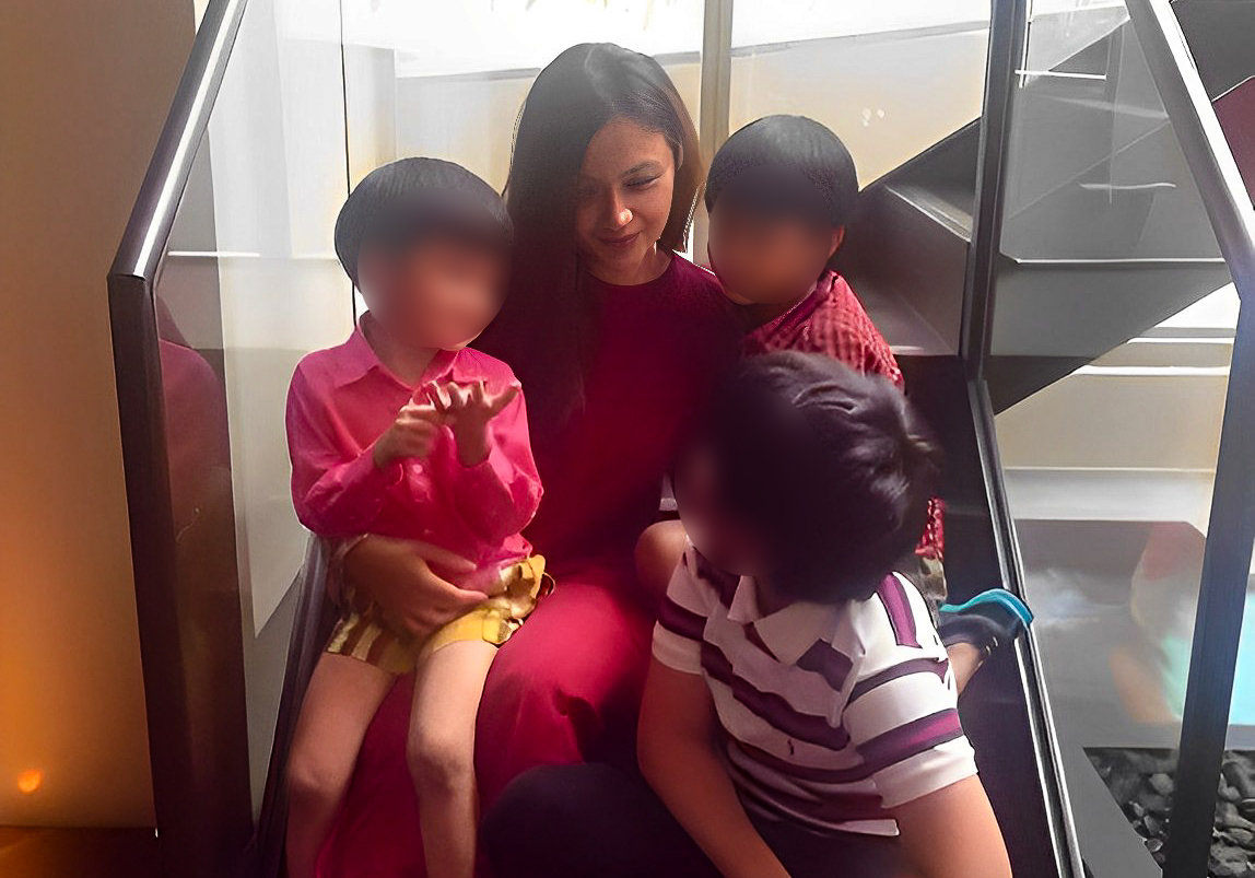 Formerly married to Datuk S.M. Faisal S.M. Nasimuddin Kamal, Emilia Hanafi is seen here with their three children. – @emiliahanafi Instagram pic, June 27, 2022