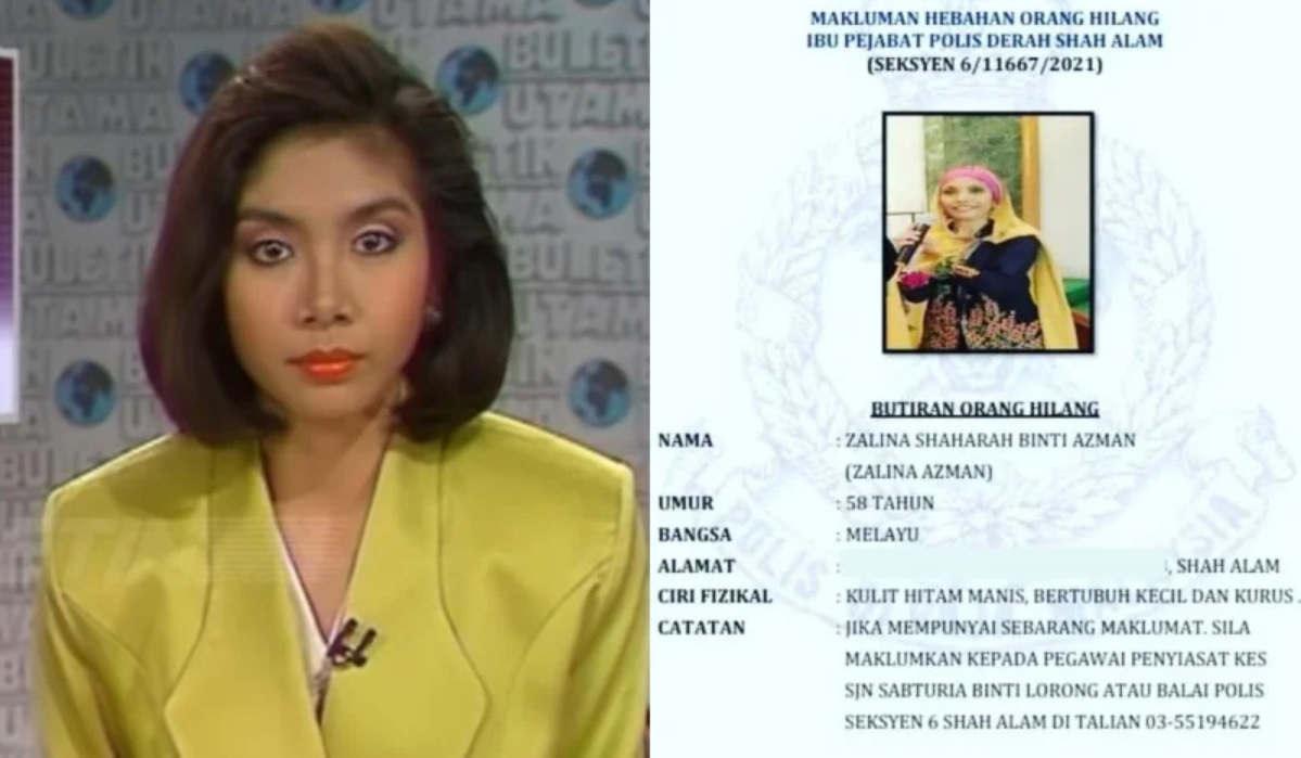 Zalina Azman, who hosted Money Matters back in the 1990s, has been reported missing since November last year. – Getaran pic, July 21, 2022