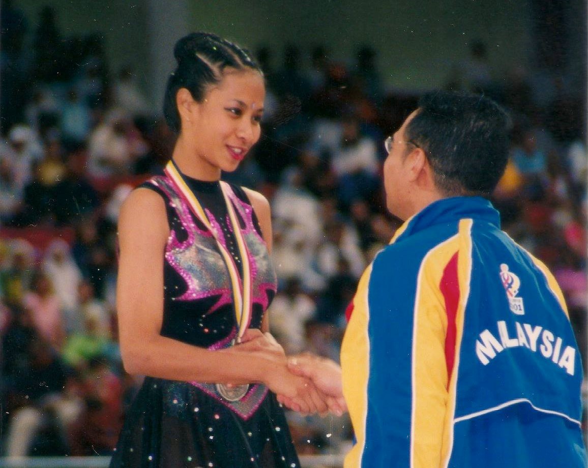 Former national rhythmic gymnast Sarina Sundara Rajah (left) adds that the idea of body positivity is not necessarily understood fully in the sport. – SRGC Facebook pic, August 6, 2022