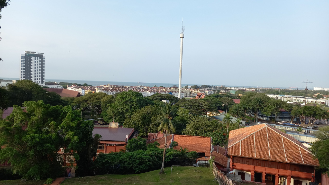 A panoramic sight of Melaka town – a Unesco heritage site – and the Straits of Melaka beyond, seen from St Paul’s Hill. – HIMANSHU BHATT/The Vibes pic, August 22, 2022
