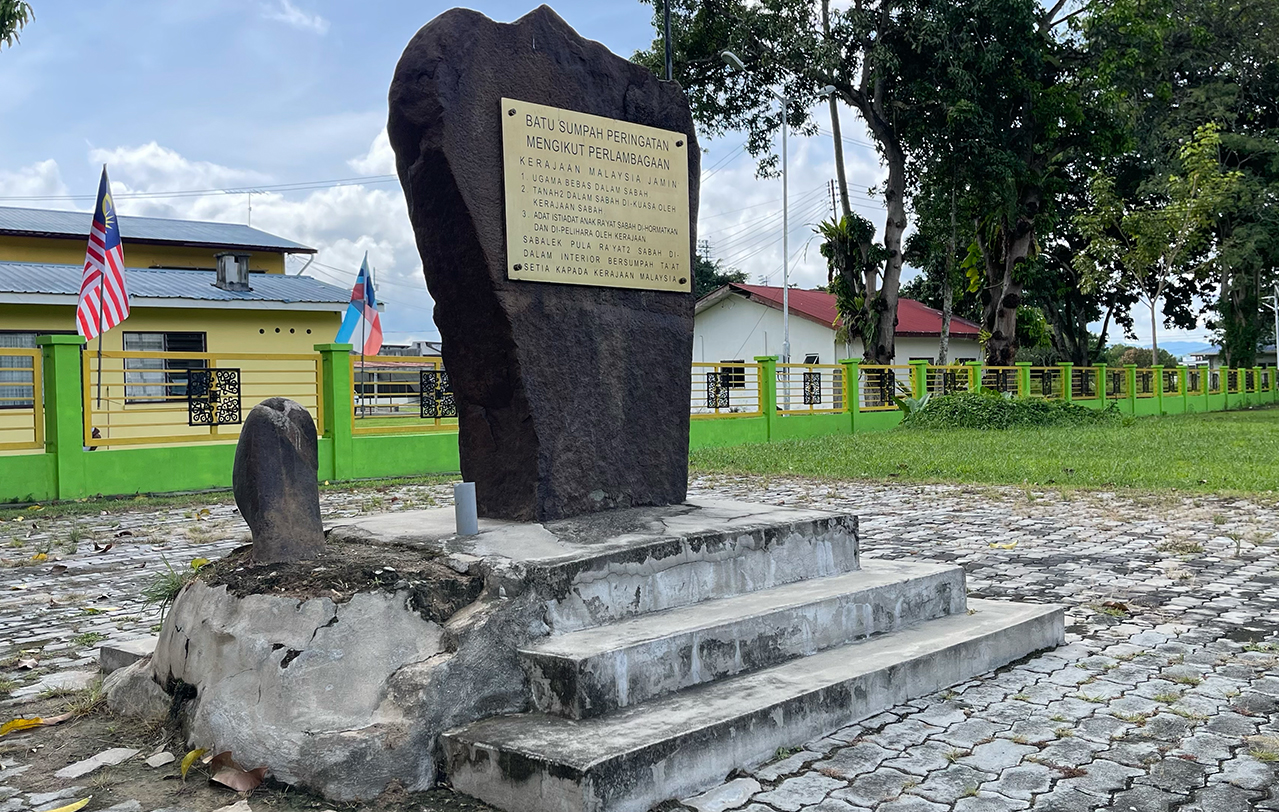 The Keningau oath-stone marks the demands of the people in Sabah interior to the federal government to keep their promises when forming Malaysia in 1963. – JASON SANTOS/The Vibes pic, September 17, 2022