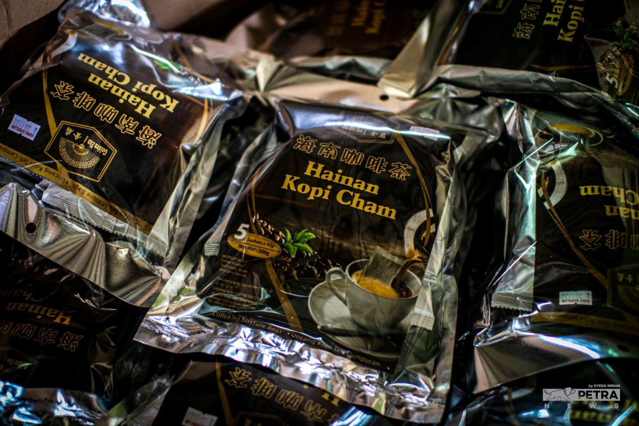 The final product, packaged caramelised coffee is pictured before being distributed at Chuan Hoe Coffee Factory. – SYEDA IMRAN/The Vibes pic, October 1, 2022