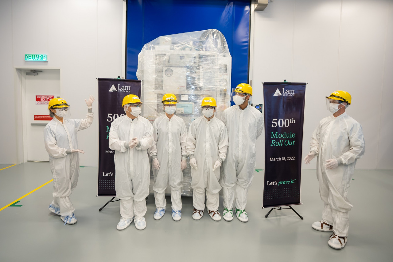 Lam Research marks the completion of its 500th process module at its Batu Kawan facility in Penang. – Lam Research Corporation Facebook pic, November 30, 2022 