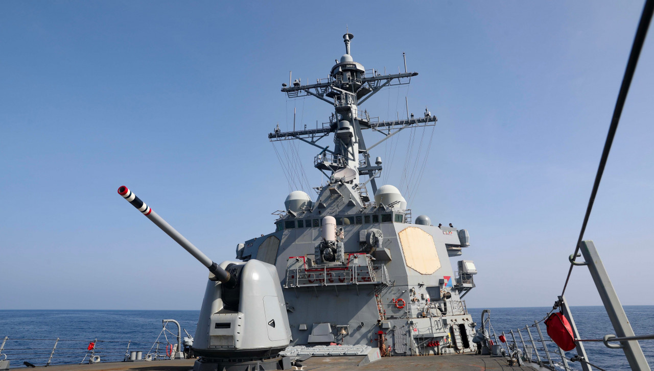 The USS Milius’ transit through the Taiwan Strait today is the first such US operation through the waterway since January. – @US7thFleet Twitter pic, April 17, 2023