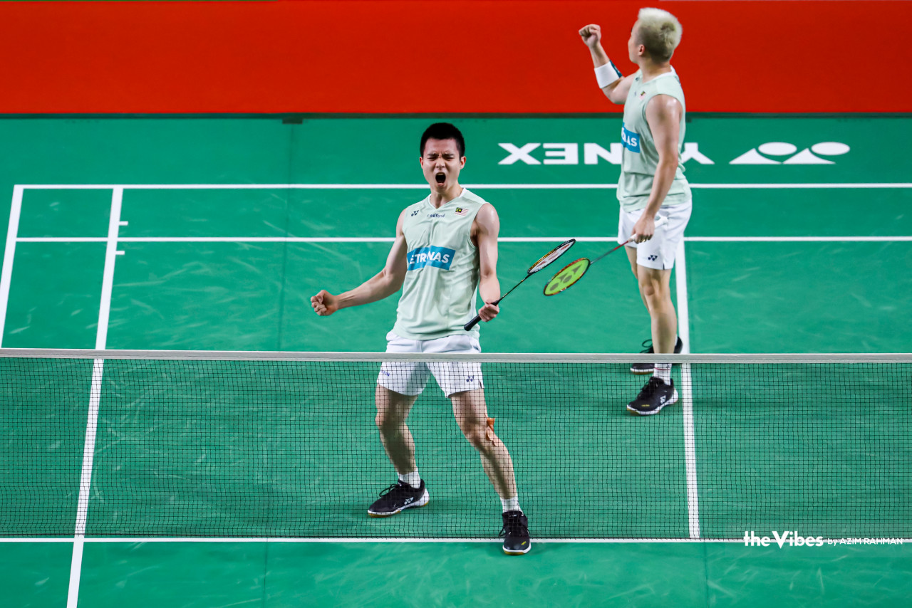 Aaron Chia-Soh Wooi Yik will next play either China’s He Ji Ting-Zhou Hao Dong or Leo Rolly Carnando-Daniel Marthin of Indonesia in the Malaysia Masters quarter-finals. – AZIM RAHMAN/The Vibes pic, May 25, 2023