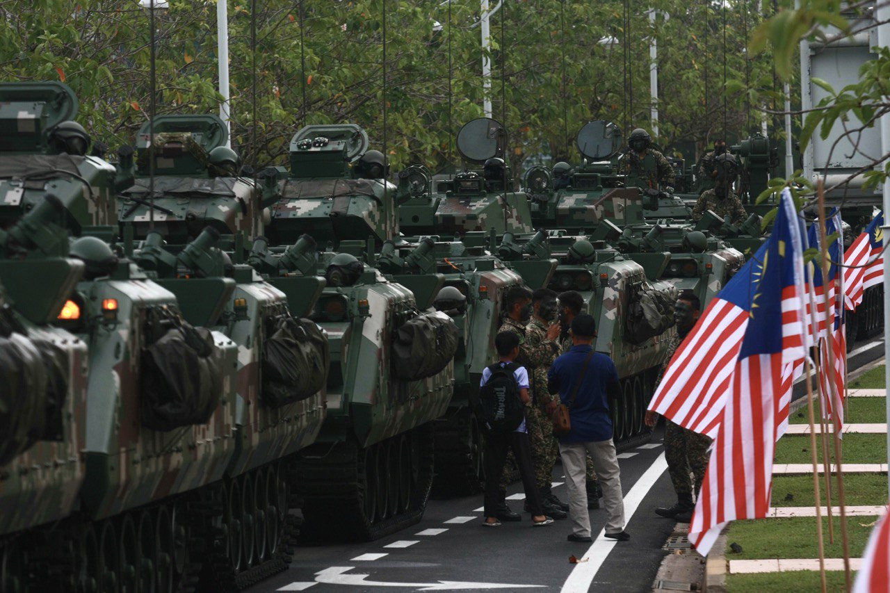 Army vehicles all lined up ahead of the National Day celebration at Dataran Putrajaya. – AZLAN HADI ABU BAKAR/The Vibes pic, August 31, 2023