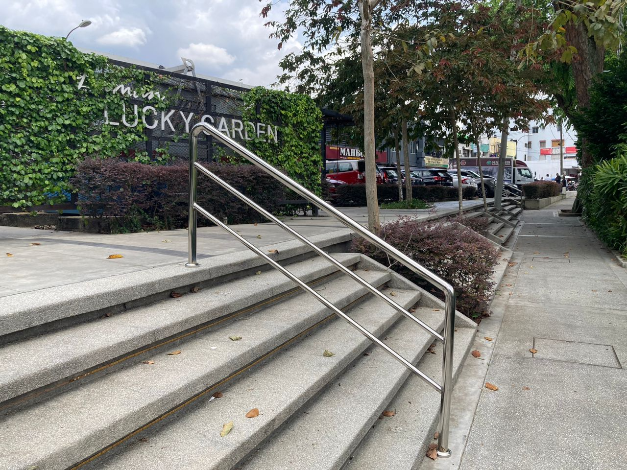 Handrails at Lucky Garden, Bangsar that were installed after Benedict Lopez made a complaint with the authorities. – MAITHILLI KALAISELVAN/The Vibes pic, April 26, 2023