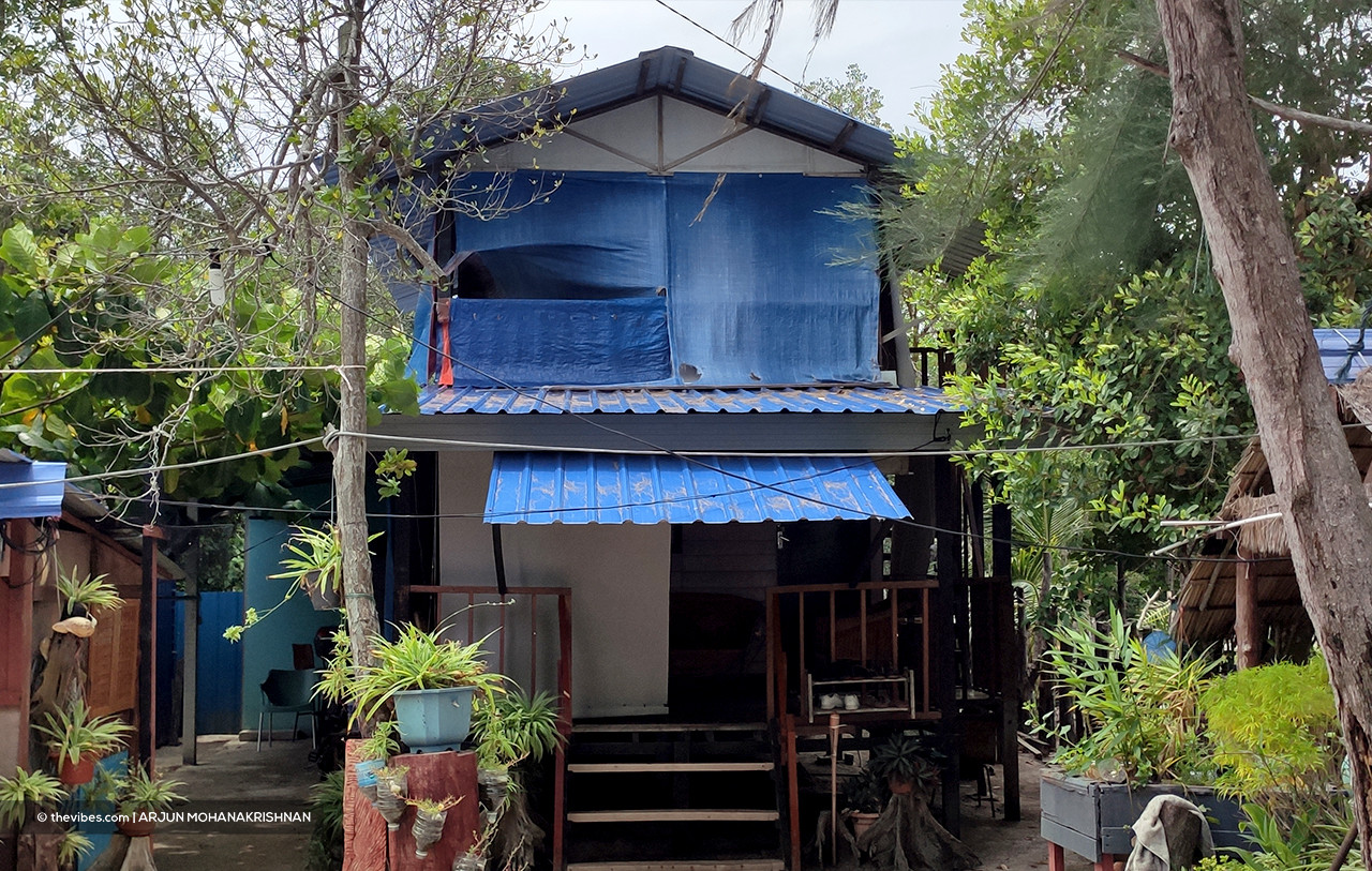 The only double-storey house in the village built by Rahman Anak Atan and his sister. – ARJUN MOHANAKRISHNAN/The Vibes pic, April 28, 2021