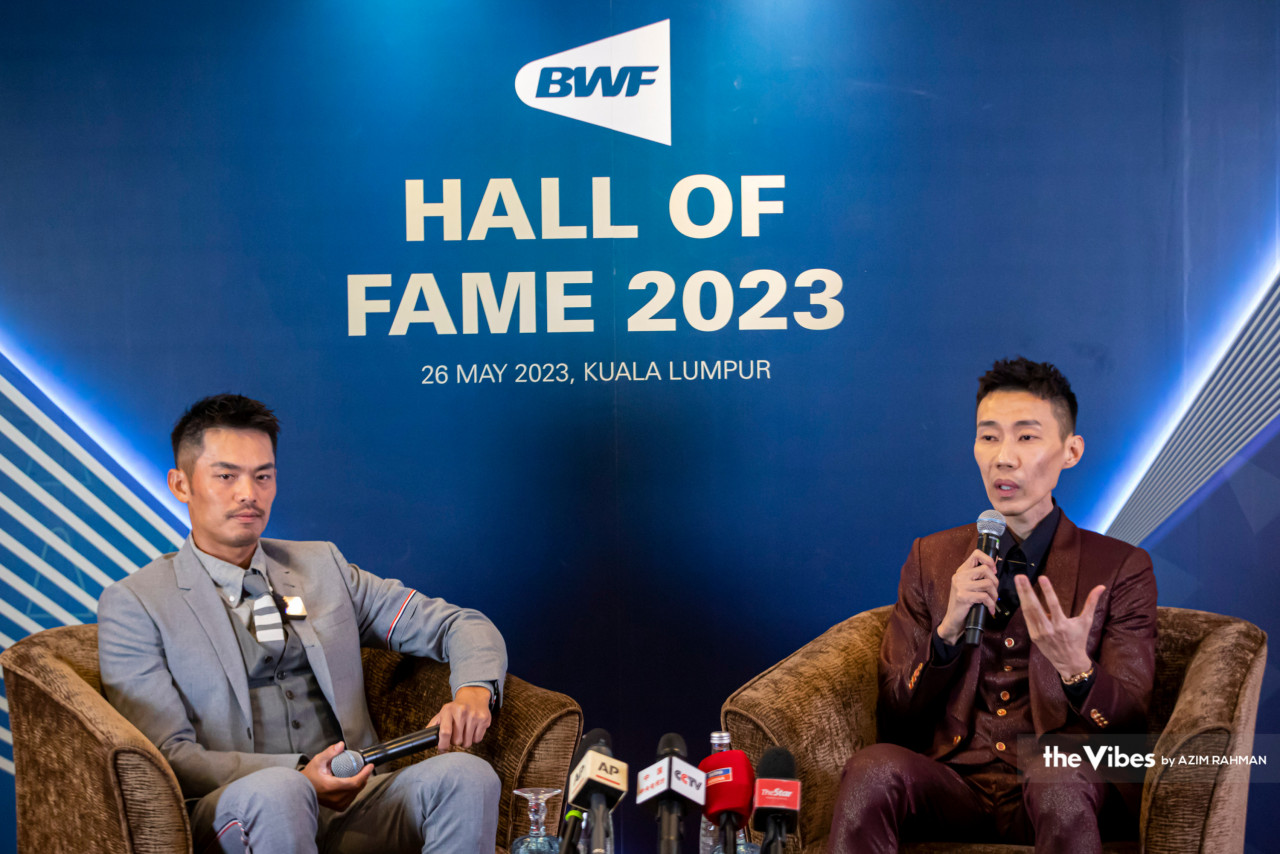 Lin Dan (left) says his induction into the BWF Hall of Fame is special for him, adding that he is proud to be among other badminton greats. – AZIM RAHMAN/The Vibes pic, May 26, 2023