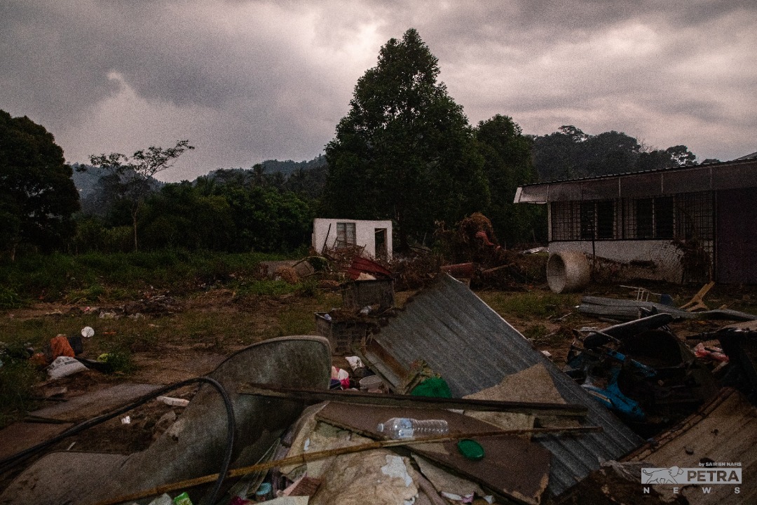 This area in Batu 18, Hulu Langat, is but one of countless locations that had been devastated by floodwaters. – SAIRIEN NAFIS/The Vibes pic, December 30, 2021