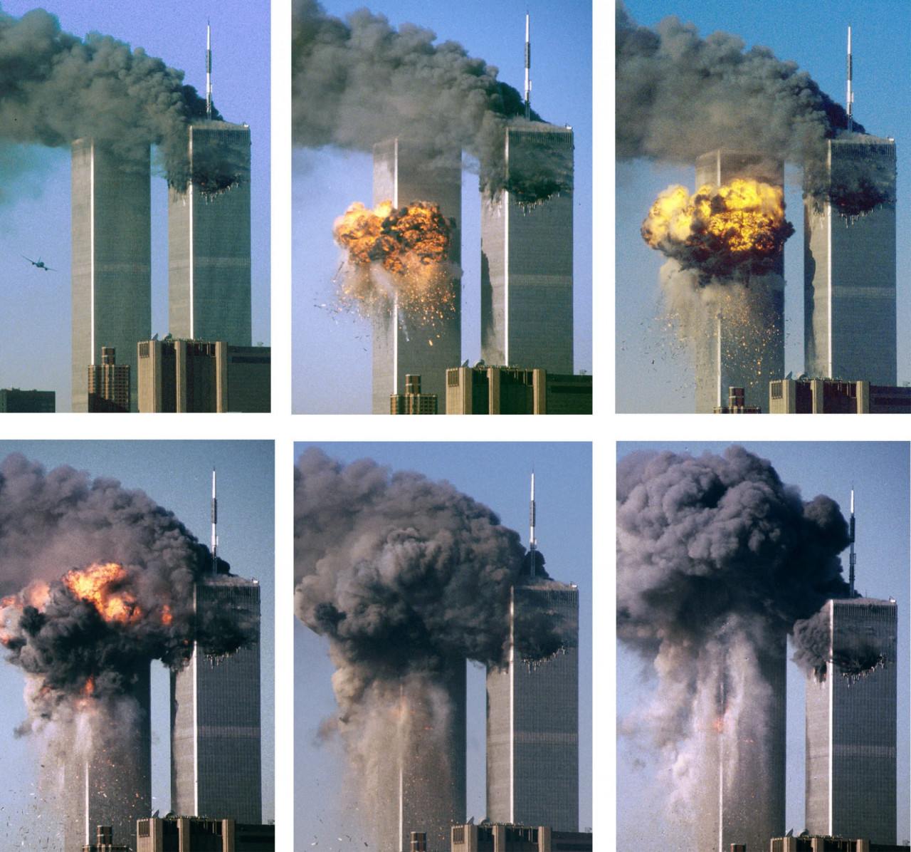 A combo picture of the World Trade Centre in New York under attack on September 11, 2001. – Reuters pic, September 11, 2021