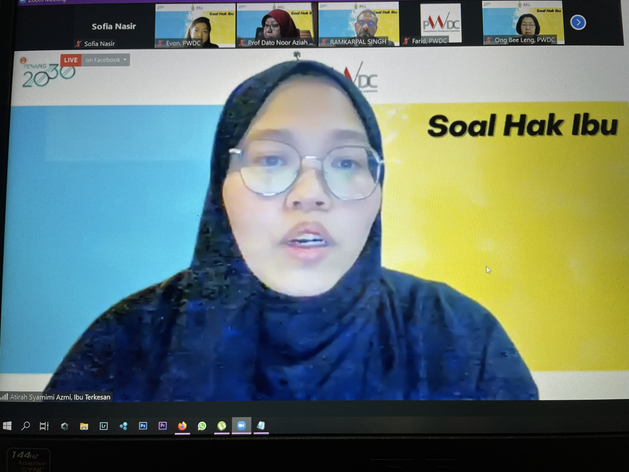 Atirah Syamimi Azmi who is married to a Palestinian refugee man says her family face various difficulties because her second daughter does not have citizenship, and is recognised as a refugee like her father. – Screen grab pic, November 13, 2021
