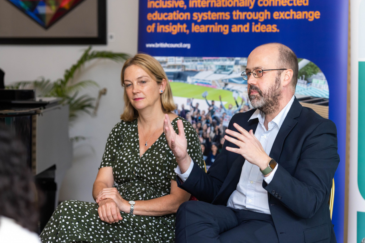 British Council education director Maddalaine Ansell (left) and British Council East Asia regional education director Leighton Ernsberger speak at the Going Global Asia Pacific 2022 conference at the Marina Bay Sands. – Pic courtesy of the British Council, December 5, 2022
