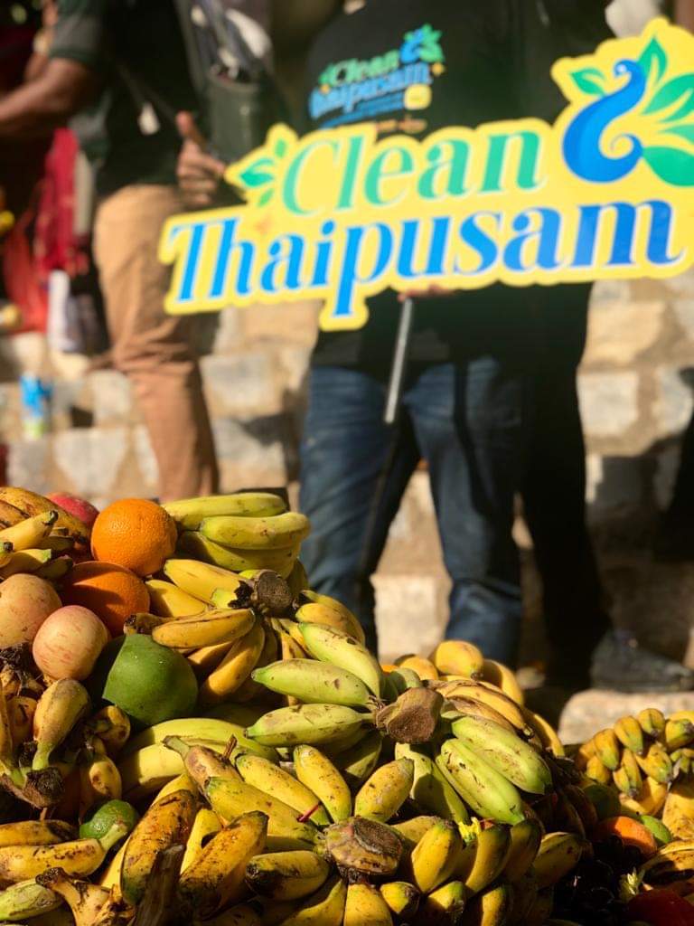 The charity group expects to recover up to 500kg of fruit offerings following the ongoing Thaipusam celebrations in Batu Caves, Kuala Lumpur. – Pic courtesy of Clean Thaipusam, February 4, 2023