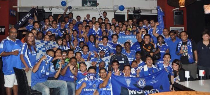 Members of MyChelsea fan club celebrating the Chelsea success of 2012. This time because of the lockdown fans had to enjoy the moment in the confines of their homes. - Pic courtesy of MyChelsea. June 7, 2021