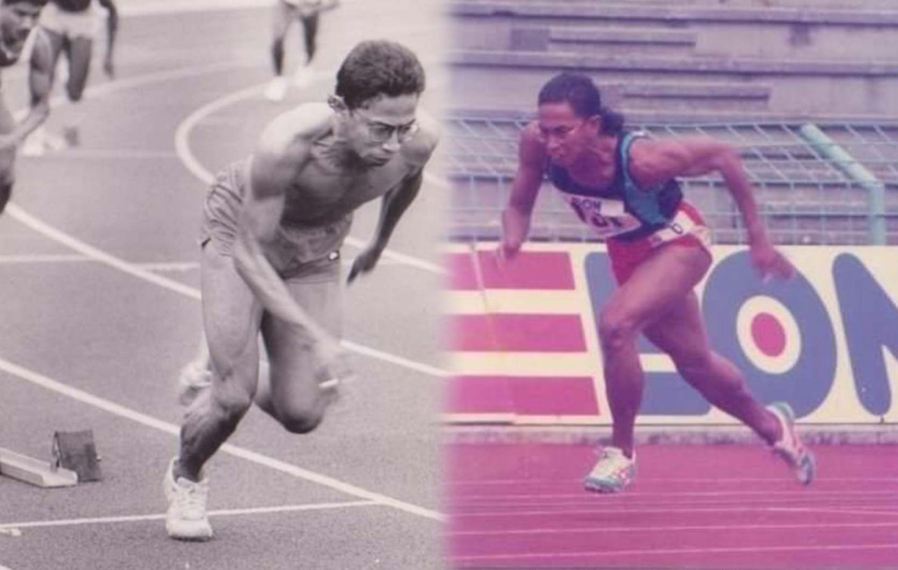 The left photo shows Nordin Jadi training at Stadium Merdeka in 1985, while the right photo shows him competing at the EON National Meet in 1986, also held at Stadium Merdeka. – The Vibes, May 28, 2022