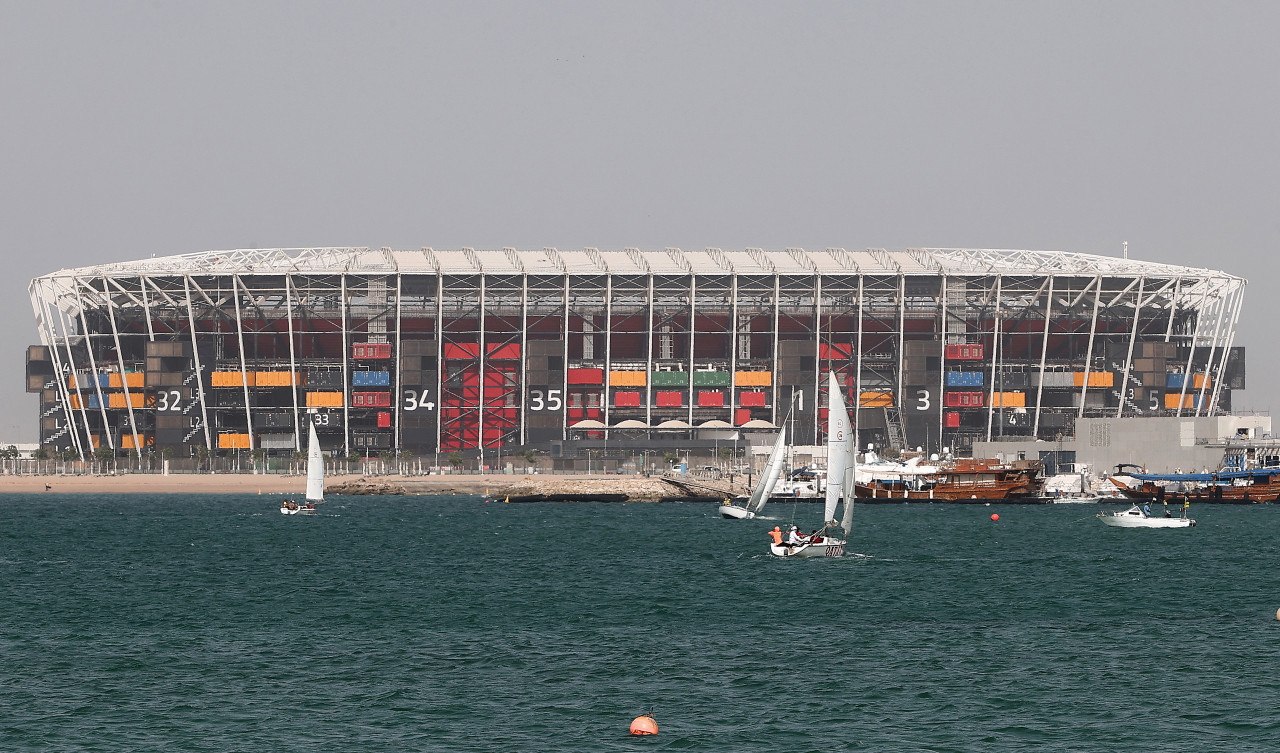 Stadium 974, which is a pop-up stadium built out of shipping containers on Doha’s waterfront, will be completely dismantled after the World Cup. – AFP pic, October 19, 2022