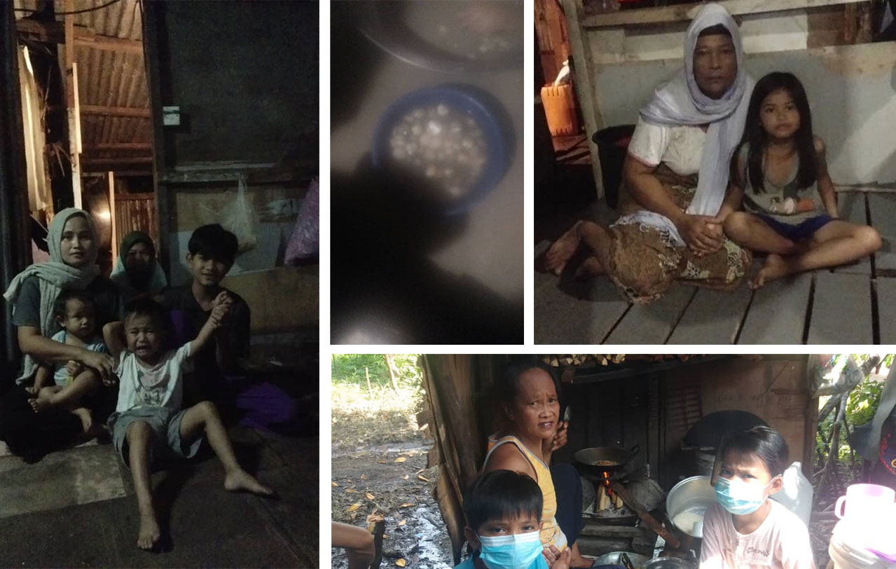 Fatma and her family members at their homes in a small migrant village near a popular Kota Kinabalu mall. They are facing many challenges, including sourcing food, during the MCO. – JASON SANTOS/The Vibes pic, July 3, 2021