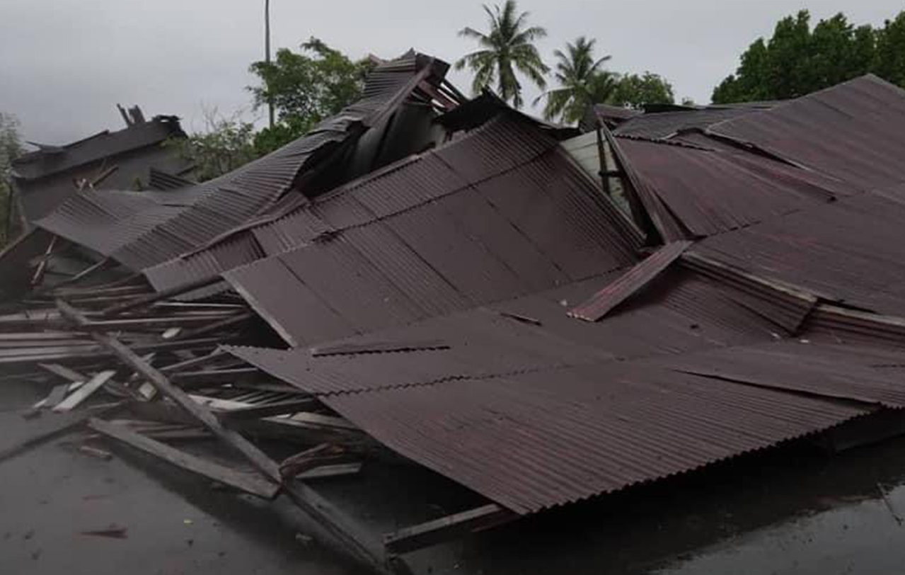A British-era shophouse in old Kimanis town near Papar destroyed by strong winds. – Facebook pic, October 12, 2021