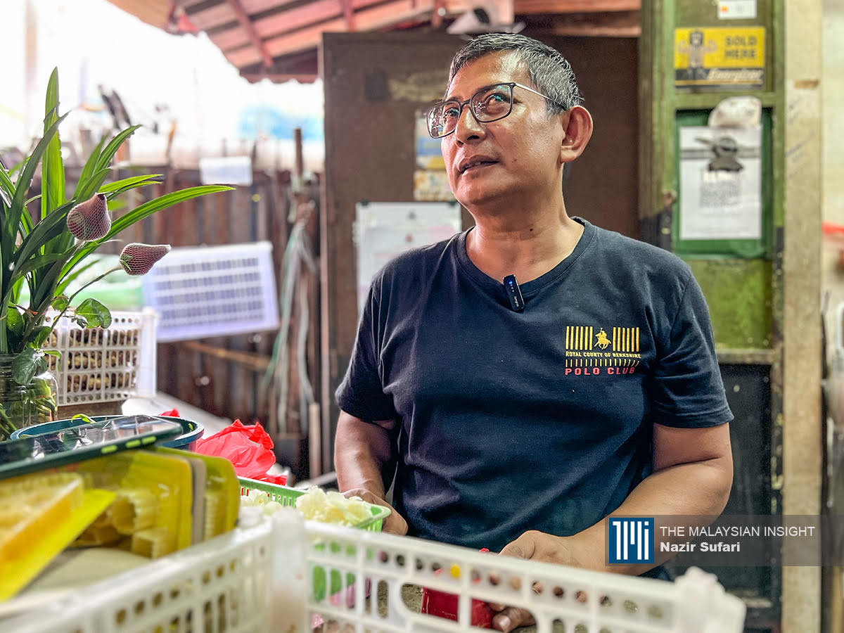 Rizal Mohd Nor, 54, who runs a herbal goods stall, says he has been operating in the market for the last 35 years. – NAZIR SUFARI/The Vibes pic, April 1, 2024. 