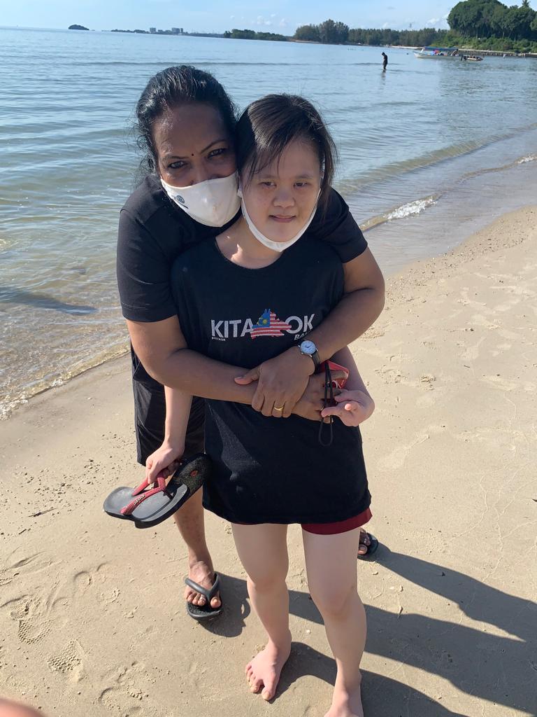 Raaginee with Yap Vin Moi, whom she has been caring for since the latter was 8 years old. – File pic, December 21, 2021