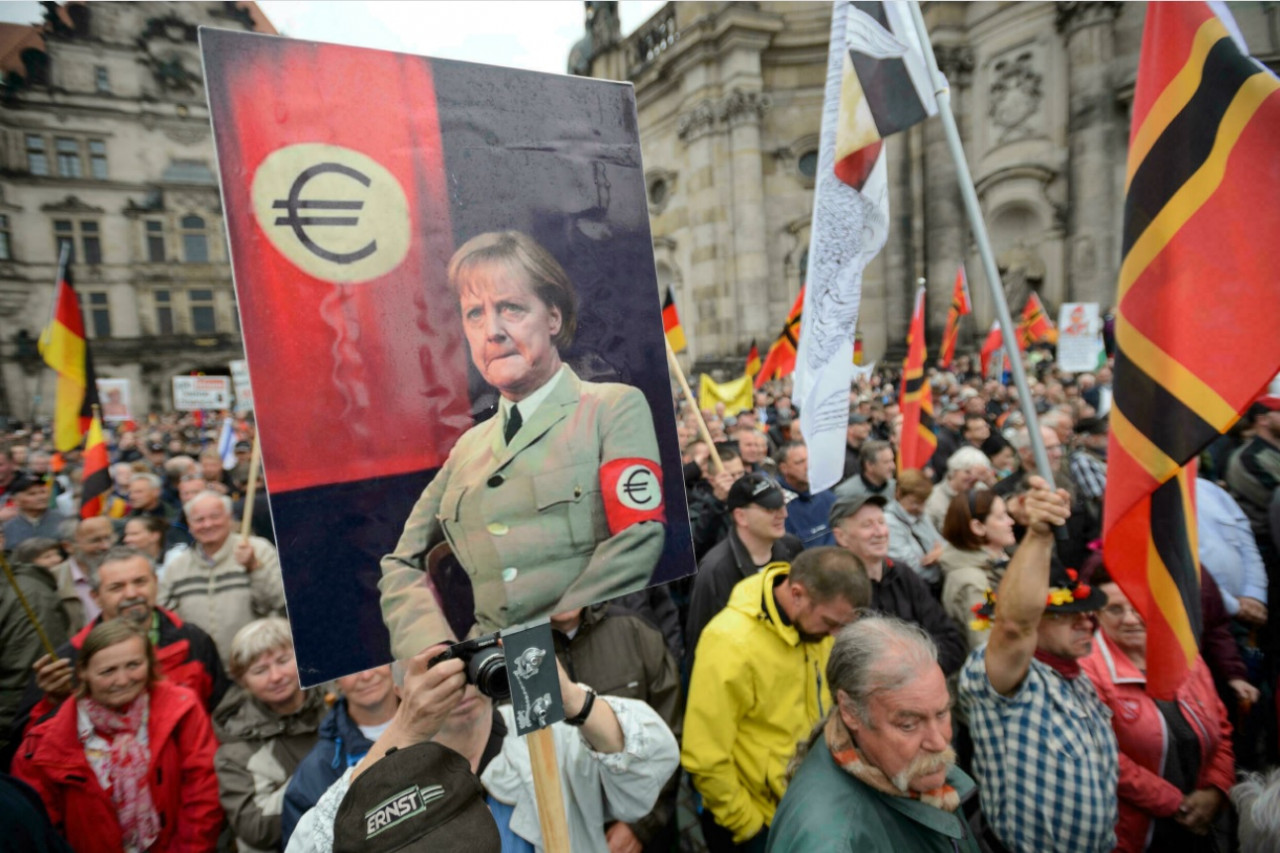 Protesters in Germany and Greece were angry over Angela Merkel’s handling of the eurozone debt crisis. – AFP pic, August 26, 2021