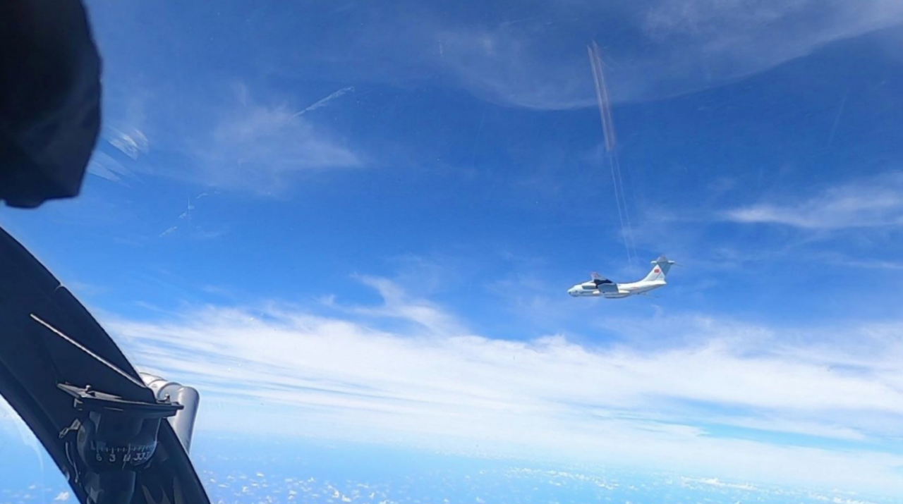 The Chinese Iluyshin II-76 aircraft spotted over Malaysian maritime zone off Kota Kinabalu. – RMAF pic, June 1, 2021