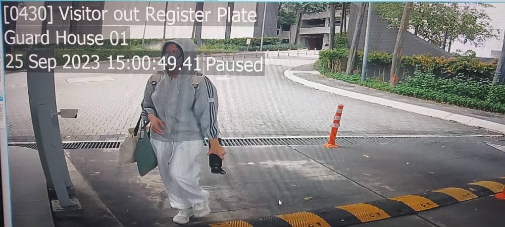 Based on footage from the apartment’s CCTV, her daughter was seen leaving at 3pm, wearing a grey hoodie and white pants. – Facebook pic, September 28, 2023