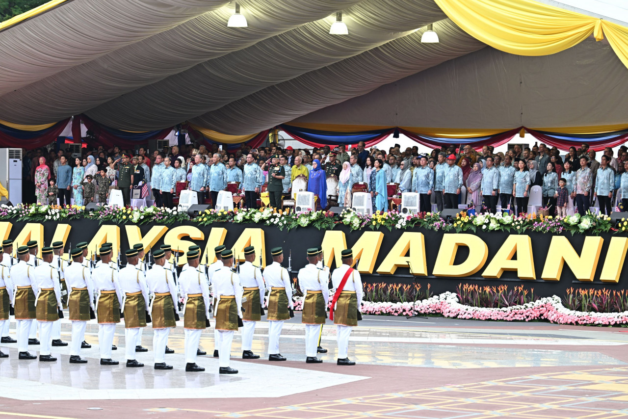 The guard of honour at the National Day celebration. – Information Department pic, August 31, 2023
