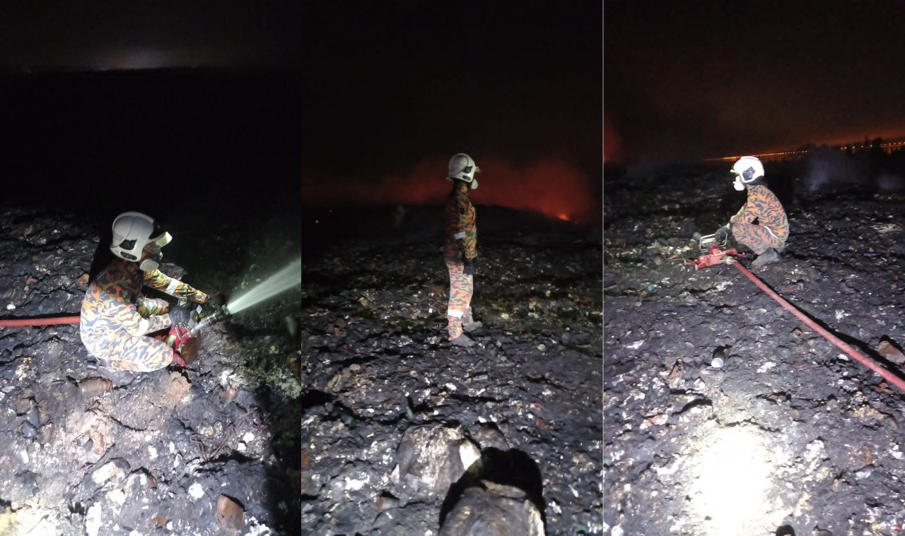 Authorities say the Pulau Burung landfill fire will continue to rage until more resources arrive to help firefighters. – The Vibes pic, January 21, 2022